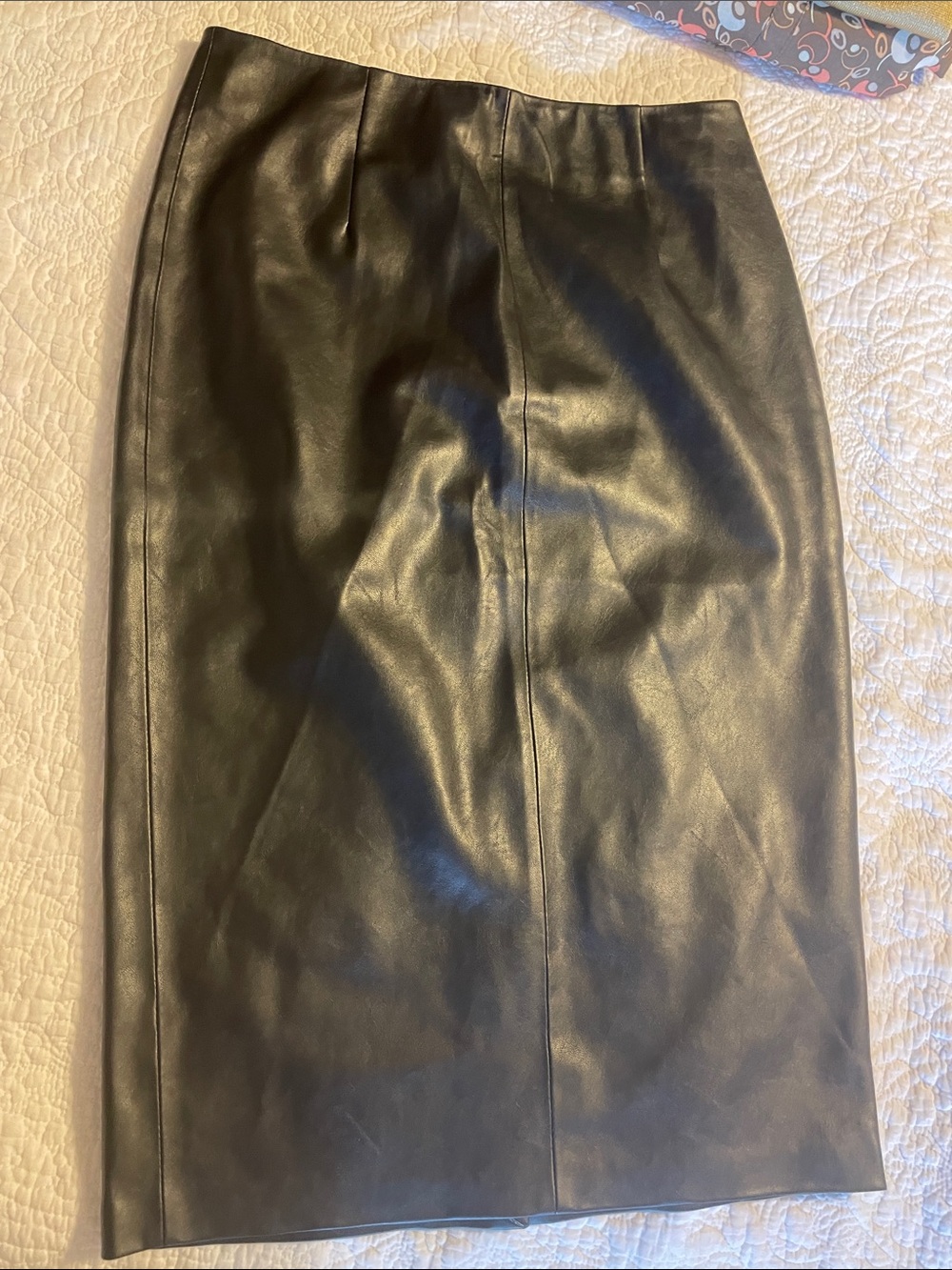 G.I.L.I. Black Faux Leather Pencil Skirt